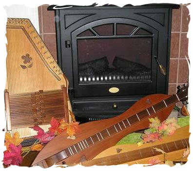 fireplace Harp and Dulcimer