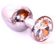 This Crystal Rosebud decorative butt-plug, has a clear multi faceted jewel-like cut glass setting in the base.
