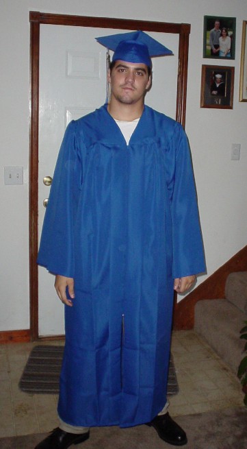 Kyle all set for his high school graduation.