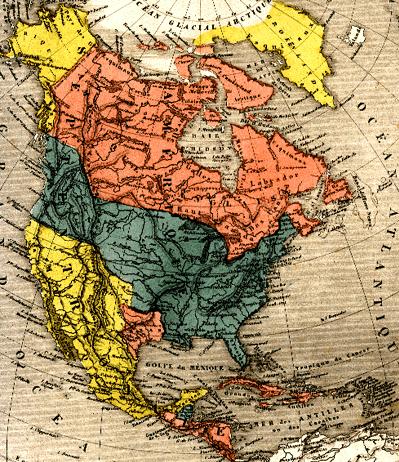 Map of North America 1845