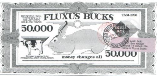 Just another fluxus buck (note the European use of a period instead of a comma in the denomination)