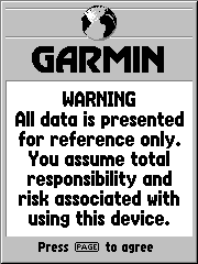 Disclaimer screen