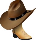 Cowboy boots and hat graphic