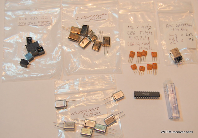 Parts: filters, crystal, chip, & quad coil