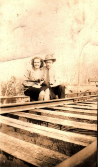 Roy and Sidney on the train tracks